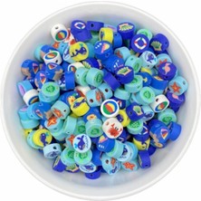 Hedef Bijuteri 25 Adet 10 mm Renkli Polimer Kil Fimo Okyanus Deniz Hayvanları Boncuk Takı Yapımı