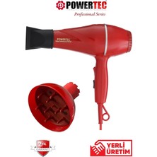 Powertec TR-501+Renkli Hacimlendirici Difüzör Başlıklı Profesyonel Saç Kurutma ve Fön Makinesi