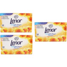 Lenor Yaz Esintisi Çamaşır Kurutma Makinesi Kokulandırıcı ve Yumuşatıcı Kağıt 34 Yaprak x 3 Adet
