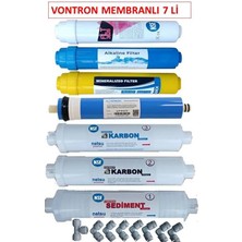 VONTRON mebranlı, Kapalı Kasa Su Arıtma Cihazı Filtresi,7 Li  Filtre Seti