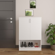 Asra Trend Lüks 2 Kapaklı Ayakkabılık Düzenleyici %100 MDF 4 Raflı Çok Amaçlı Dolap A01