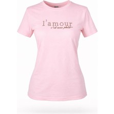 Trender L'mour Yazılı O Yaka  Kadın T-Shirt 26YDT1000006