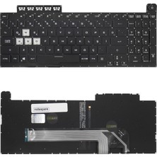 Notespare Asus Uyumlu Tuf Gaming F17 FX706LIA5-HX200A5, F17 FX706LIA60-HX200A60 Işıklı Klavye Siyah Tr