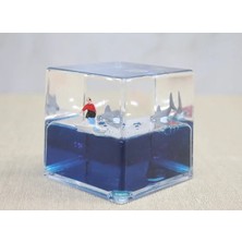 Karahanbey Batmayan Gemi Küp Masaüstü Dekoru - Akışkan Sıvı Hareketli Gemi Figürü 7x7 cm