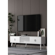 Cantek Dizayn TV1390-1390-TV150-32 Tv Sehpası Beyaz-Gümüş