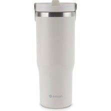 Emsan Star Ice Pipetli Çelik Sızdırmaz Termos Krem 900 ml