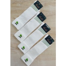 Ünlü Çorap Dizaltı Düz Siyah Esnek Lastikli Dikişsiz Bamboo 4 Çift Çorap