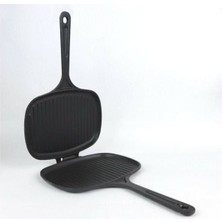 Lava Döküm Çift Taraflı Tost Makinesi 18X26 cm Siyah Renkli 1 Adet Kalın Döküm Malzeme  LVTST1826