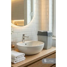 Vienev Çift Kapaklı Çöp Kovası 5 Lt Gri - Banyo Mutfak
