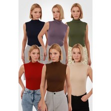 Yade Fashion Kadın Kolsuz Bluz 6’lı Set