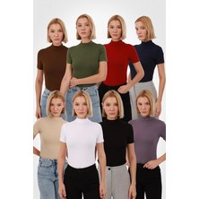 Yade Fashion Kadın Kısa Kol Bluz 8’li Set