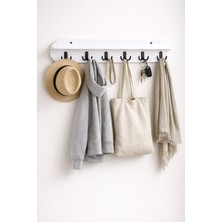 105 cm Beyaz Oval Kesim 6 Kancalı Askılık