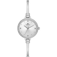 Momentus SS408S-02SS Taşlı Tasarım 5 Atm Suya Dayanıklı Ince Zarif Kordon Metalik Renk Kadın Kol Saati