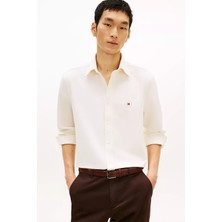 Tommy Hilfiger Erkek Performance Pique Oxford Gömlek - Kırık Beyaz