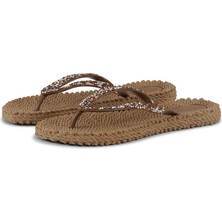 Ilse Jacobsen Mocca CHEERFUL03G - Kahverengi Taşlı Parmak Arası Terlik