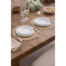 Livadesign7 2'li El Örgüsü Hasır Supla Tabak Altlığı - Kağıt Ip - Amerikan Servis