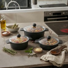 Haschef Kristal Döküm Titanyum  Kaplama 6 Parça Set