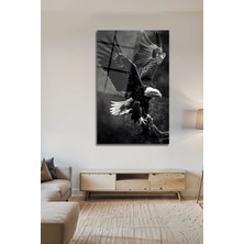 BG Design Lüks Dekoratif Cam Tablo Kristal Kolyeli Leopar Desenli Modern Duvar Sanatı