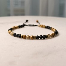Sırlı Taş Jasper, Lav, Hematit Doğal Taş Bileklik, Unisex Bileklik, Tasarım Bileklik Ipli Ayarlanabilir