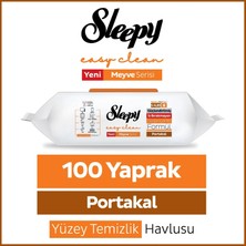 Sleepy Meyve Serisi Yüzey Temizlik Havlusu Mendili Portakal 100 Yaprak