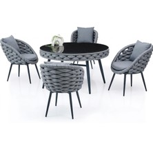 Alchair Alessa 100 Çap Masalı 4 Kişilik Bahçe Balkon Takım