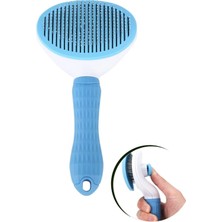  Kedi Köpek Tüy Toplayıcı Kendini Temizleyebilen Ergonomik Saplı Kullanımı Rahat Tarak Mavi