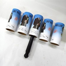 Pratik Kullanışlı Lint Roller Tüy Toplama Rulosu 5 Yedek Rulo + 1 Sap