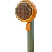 Balkabağı Görünümlü Otomatik Temizlenen Tuşlu Kedi Köpek Tüy Toplayıcı Tarak Yeşil