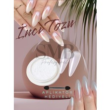 SMB Profesyonel Inci Tozu Nail Art Kalıcı Oje Tırnak Süsleme Beyaz