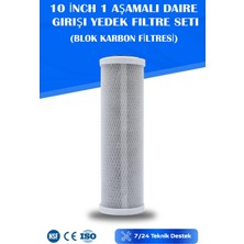 Watermelon Daire Bina Sayaç Girişi Su Arıtma ve Yumuşatma 1 Aşama Yedek Filtre Seti (Blok Karbon Filtre)