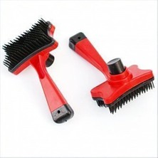 Kedi Köpek Evcil Hayvan Tüy Tarama ve Kaşıma Fırçası Tuşlu Kırmızı
