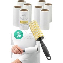 Kedi Köpek Tüy Ip Toplayıcı Rulo Tüy Toplama Rulosu 8 Adet Yedek Kartuş Bastis