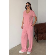 Bejna Kadın V Yaka Kısa Kolu Soft Touch Modal Spor Takım