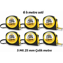 Pro Lefs  5 M x 25 mm 6 Lı Çelik Metre Seti – Dayanıklı, Ekonomik Toplu Paket