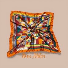 Mevi Atelier Karışık Desenli Renkli Fular 70 x 70