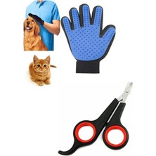 Kedi Köpek Tüy Tarama Kaşıma Fırça Eldiven Kedi Köpek Tırnak Makası 2 Li Set