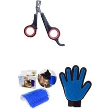 Kedi Köpek Tüy Tarama Fırça Eldiven Kedi Köpek Tırnak Makası ve Kaşınma Aparatı Catit 3'lü Set