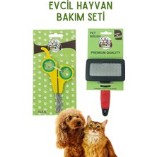 Kedi Tarağı Köpek Tarağı Köpek Tarama Fırçası Telli Pire Tarağı Kedi Köpek Tırnak Makası 2li Set