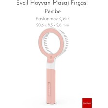 Evcil Hayvan Masaj Fırçası - Pembe - Paslanmaz Çelik