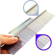 Metal 2li Köpek Tarağı Pet Kıtık Keçe Açıcı Pire Tımar Tarağı 2li Kuaför Tarak Seti