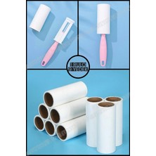 1 Adet Rulo 9 Adet Yedek Başlık 60 Yapraklı Tüy Toplama Rulosu Yapışkanlı Kıl Tüy Toz Toplayıcı Rulo