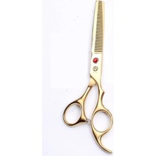 7.0 Inch 17 cm Berber Kuaför Inceltme Ara Makası Gold