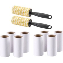 Kedi Köpek Tüy Ip Kıl Toplayıcı 2 Tüy Toplama Rulosu + 8 Adet Yedek Kartuş 2+8