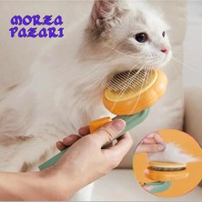 Yeni Nesil Tuşlu Evcil Hayvan Tarağı Otomatik Temizlenen Kedi Köpek Fırçası Tüy Toplayıcı Tarak