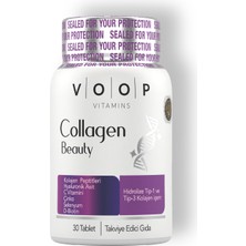 Voop Collagen Beauty Tip 1 Ve Tip 3 | Kolajen Hyaluronic Asit Q10 Biotin Çinko - 30 Tablet
