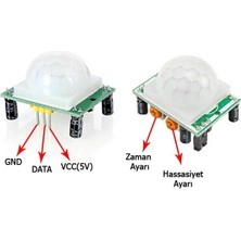Arduino HC-SR501 Pır Hareket Sensörü 1 Adet Hassasiyet ve Zaman Ayarı Özellikli