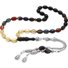 Tesbihname Kararmaz Metal Su Damlası Püsküllü Arpa Kesim Bilek Boy Süzme Bonibon Ateş Kehribar Tesbih