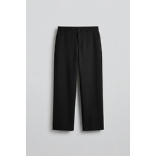 Abluka Online Erkek Smart Casual Bol Paça Relaxed Fit Pantolon Siyah