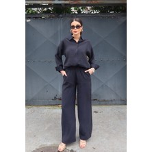 Bejna Kadın Ipeksi Dökümlü Gömlek Pantolon Alt Üst Takım