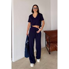 Bejna Kadın V Yaka Kısa Kolu Soft Touch Modal Spor Takım